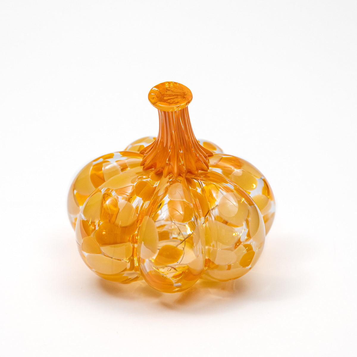 Golden Persimmon | Mini Organic | Handblown Glass Pumpkin