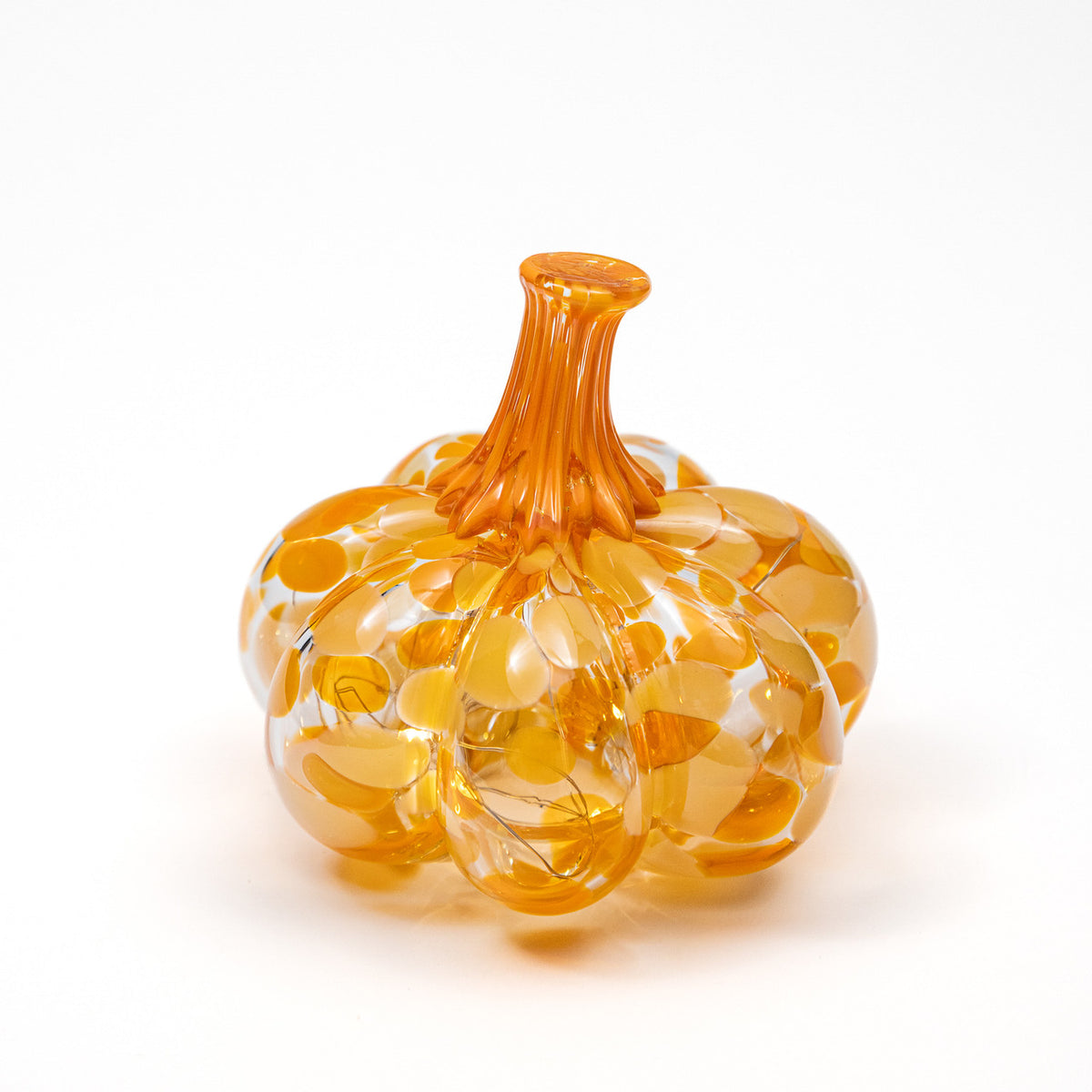 Golden Persimmon | Mini Organic | Handblown Glass Pumpkin