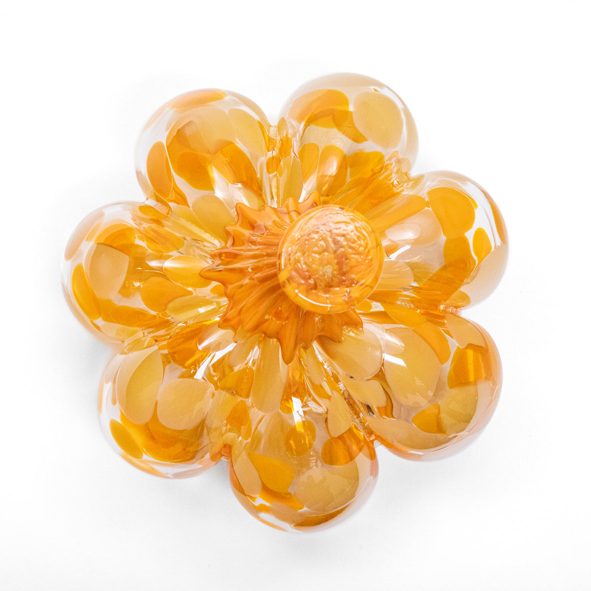 Golden Persimmon | Mini Organic | Handblown Glass Pumpkin