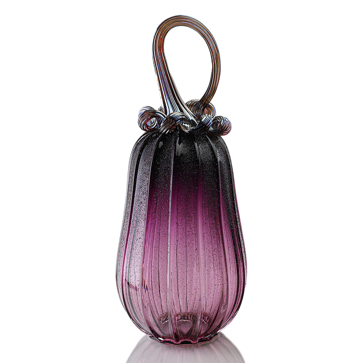 Amethyst Moon Textured Pumpkin w/Tealight