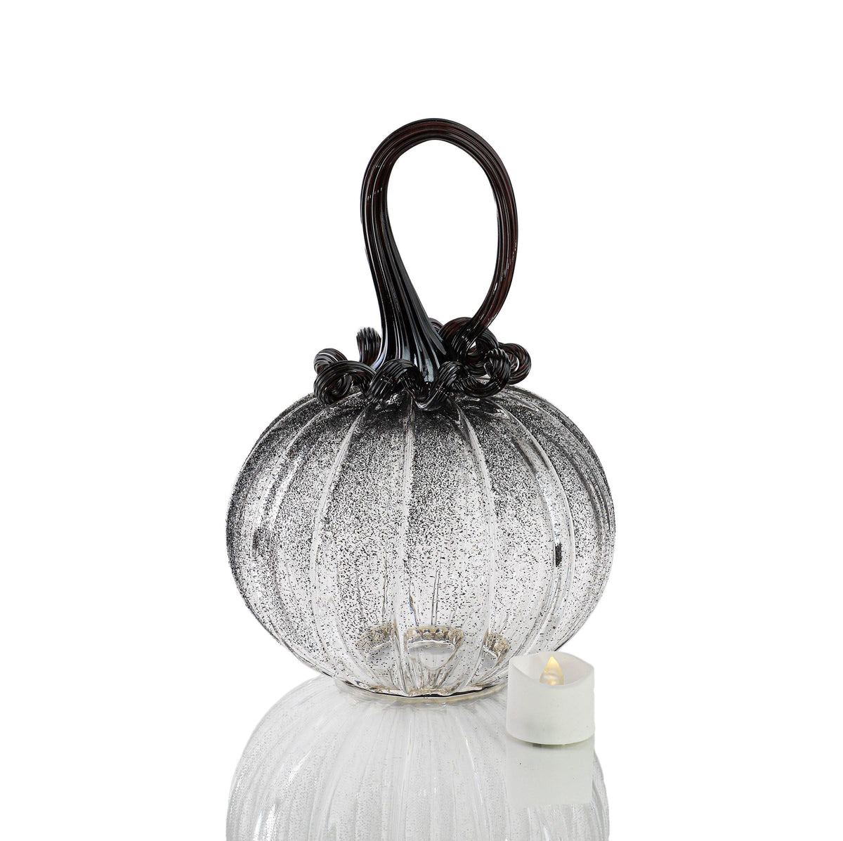 Nocturnal Mist Textured Pumpkin w/Tealight