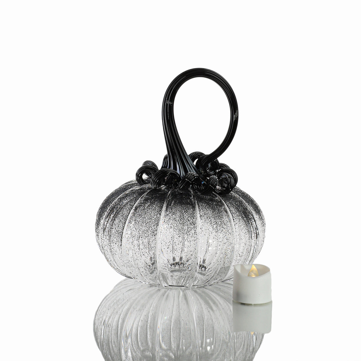 Nocturnal Mist Textured Pumpkin w/Tealight