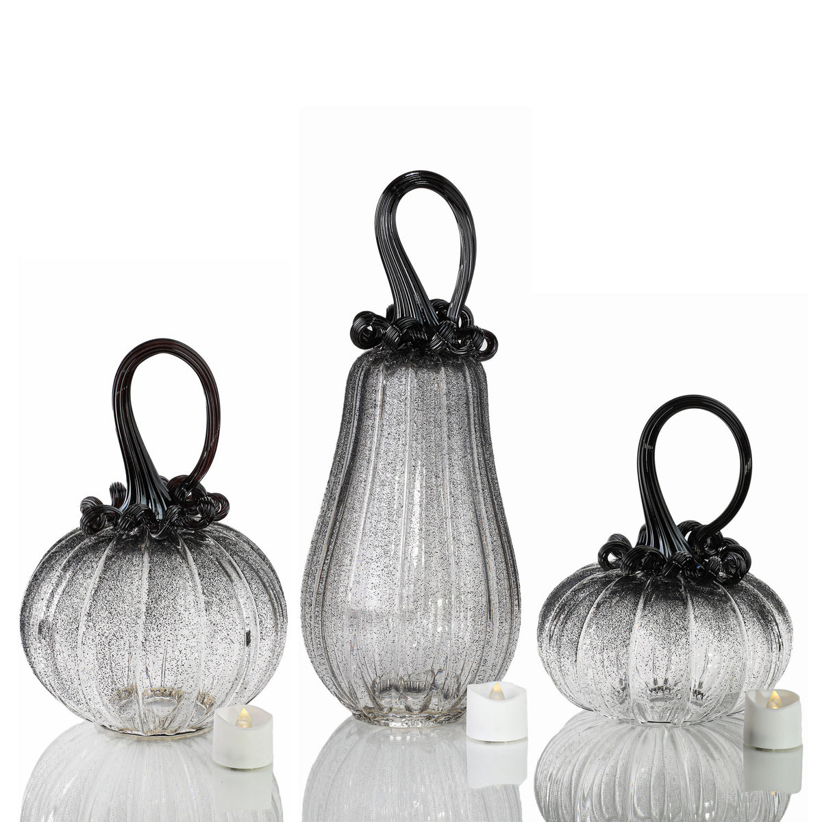Nocturnal Mist Textured Pumpkin w/Tealight