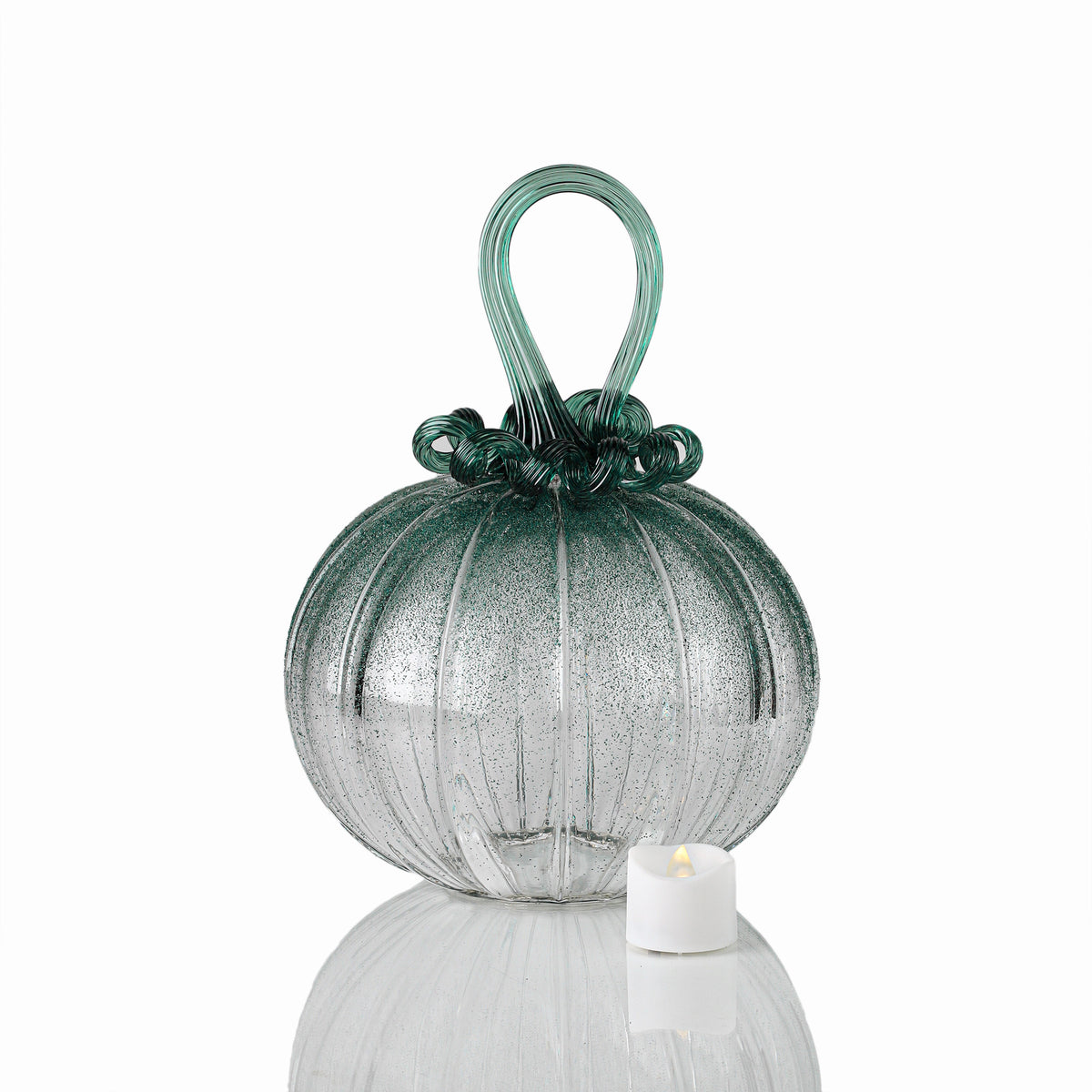 Forest Fog Textured Pumpkin w/Tealight