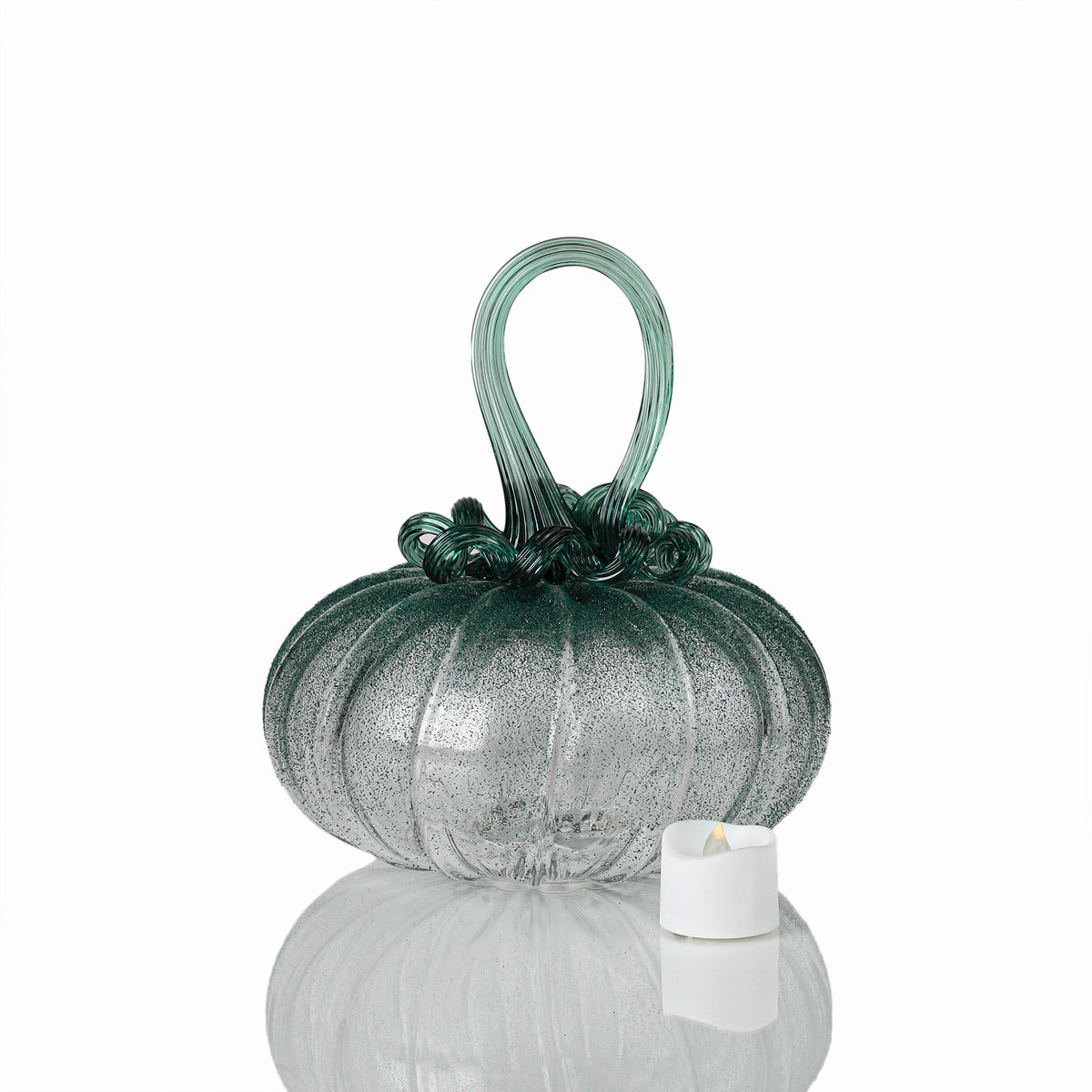 Forest Fog Textured Pumpkin w/Tealight