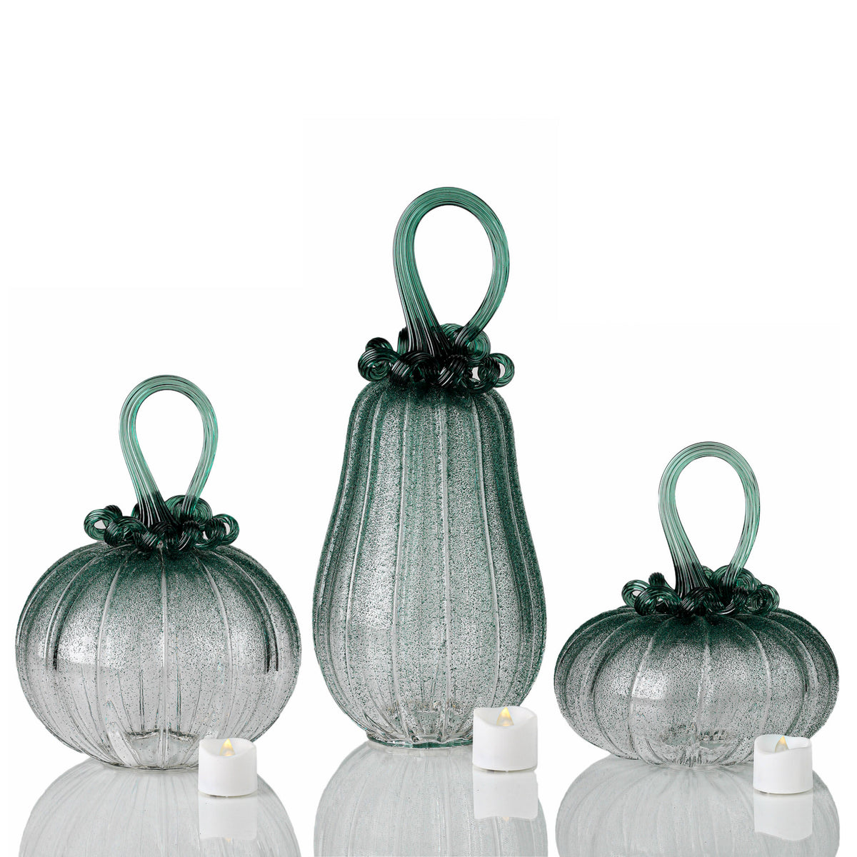Forest Fog Textured Pumpkin w/Tealight