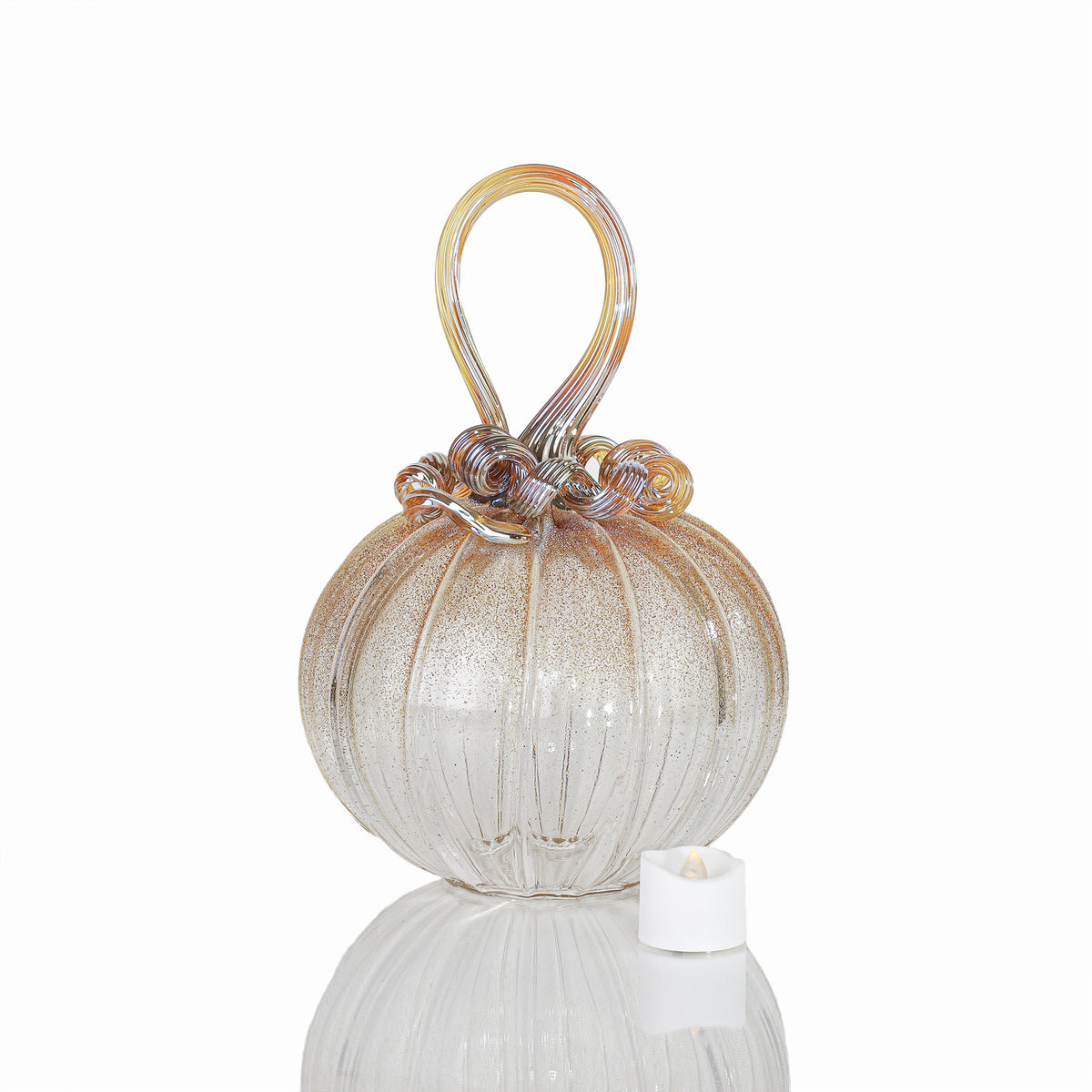 Golden Heroine Textured Pumpkin w/Tealight
