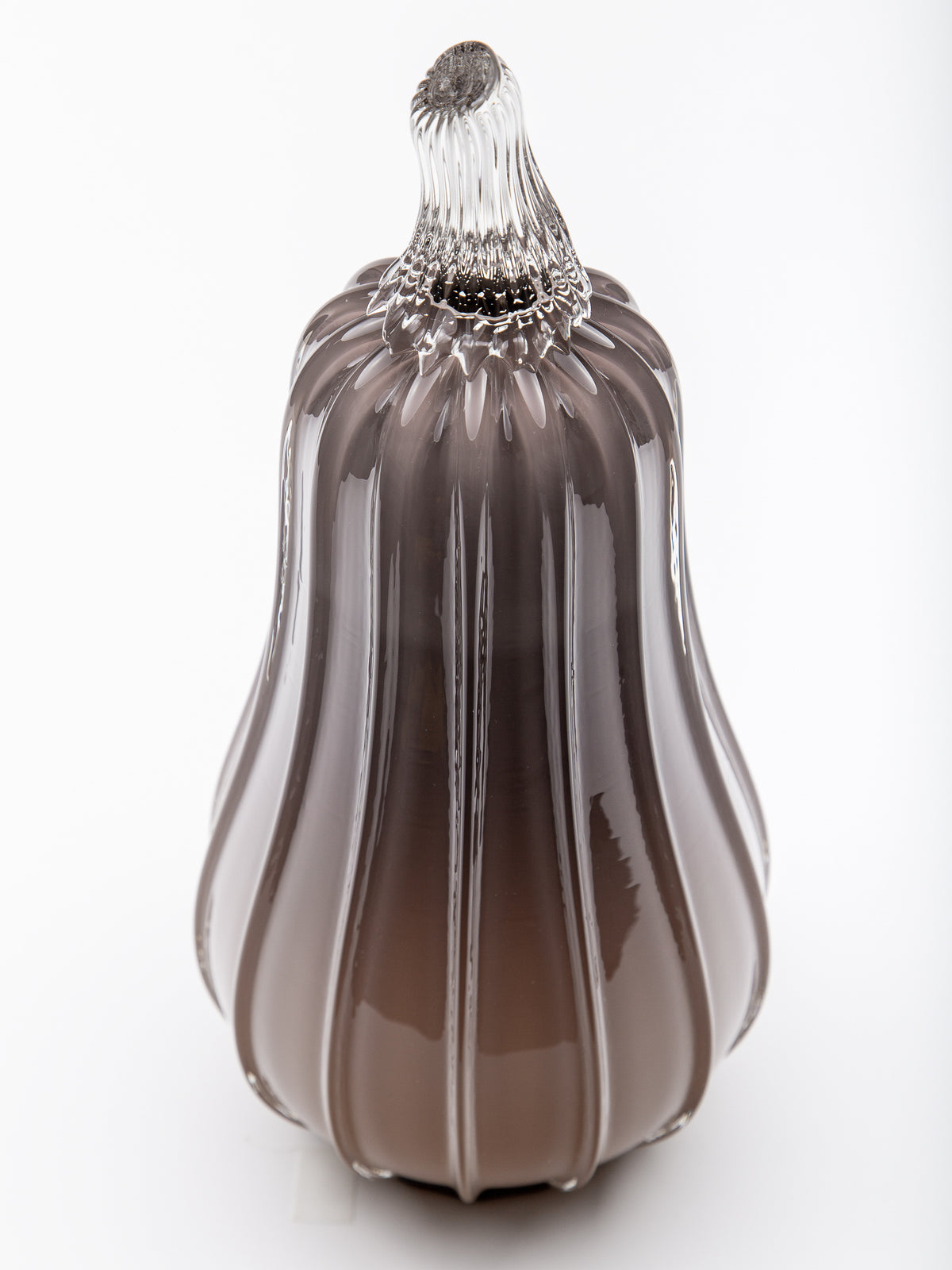 Aubergine Glass Pumpkin w/Tealight