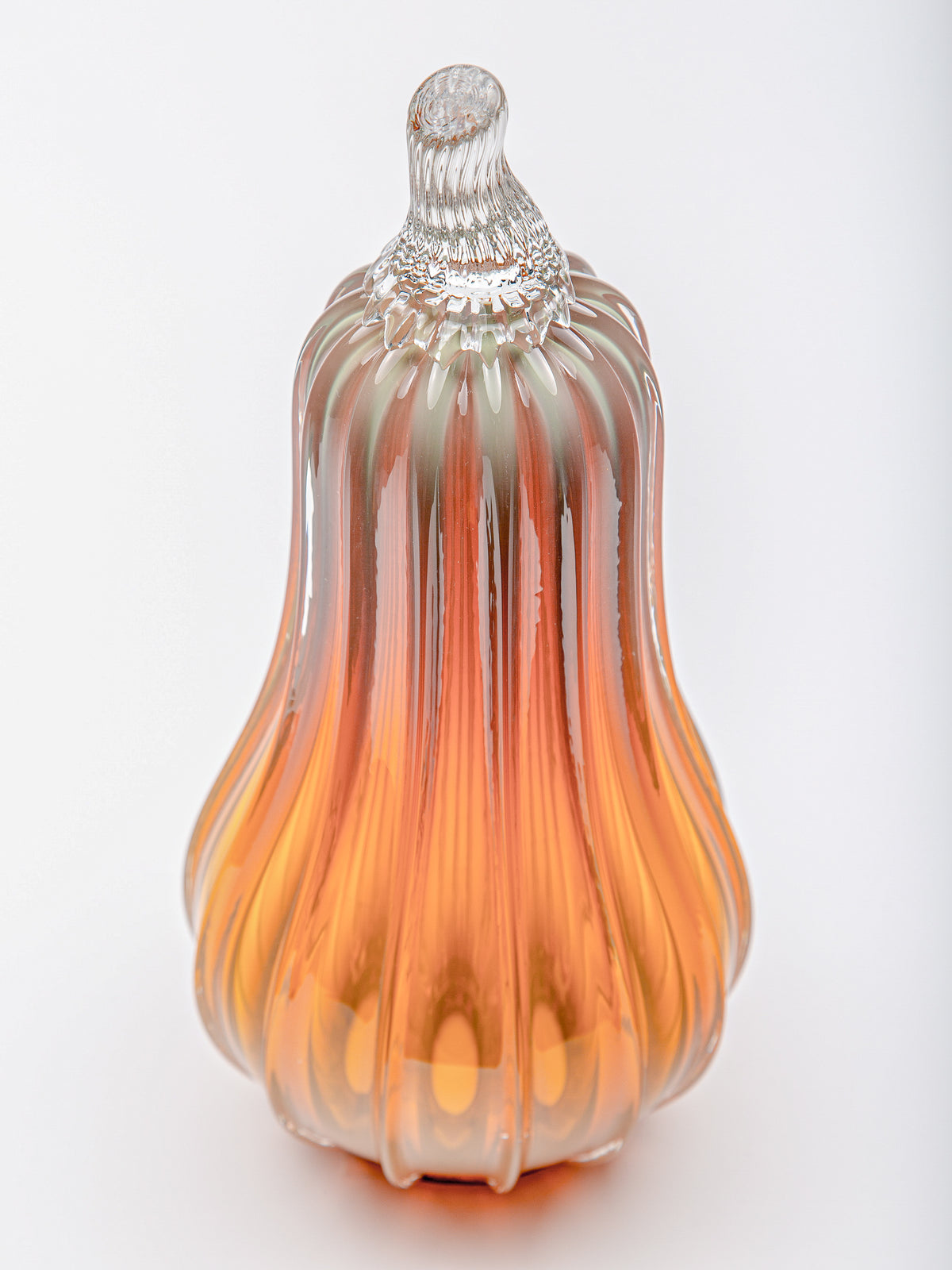 Iridescent Glass Pumpkin w/Tealight