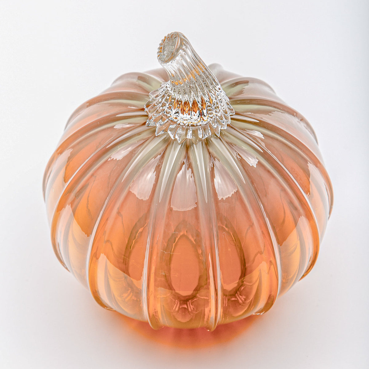 Iridescent Glass Pumpkin w/Tealight