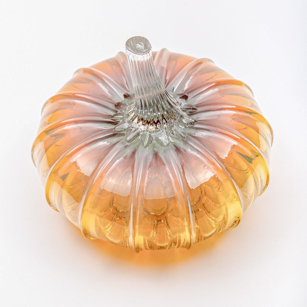 Iridescent Glass Pumpkin w/Tealight