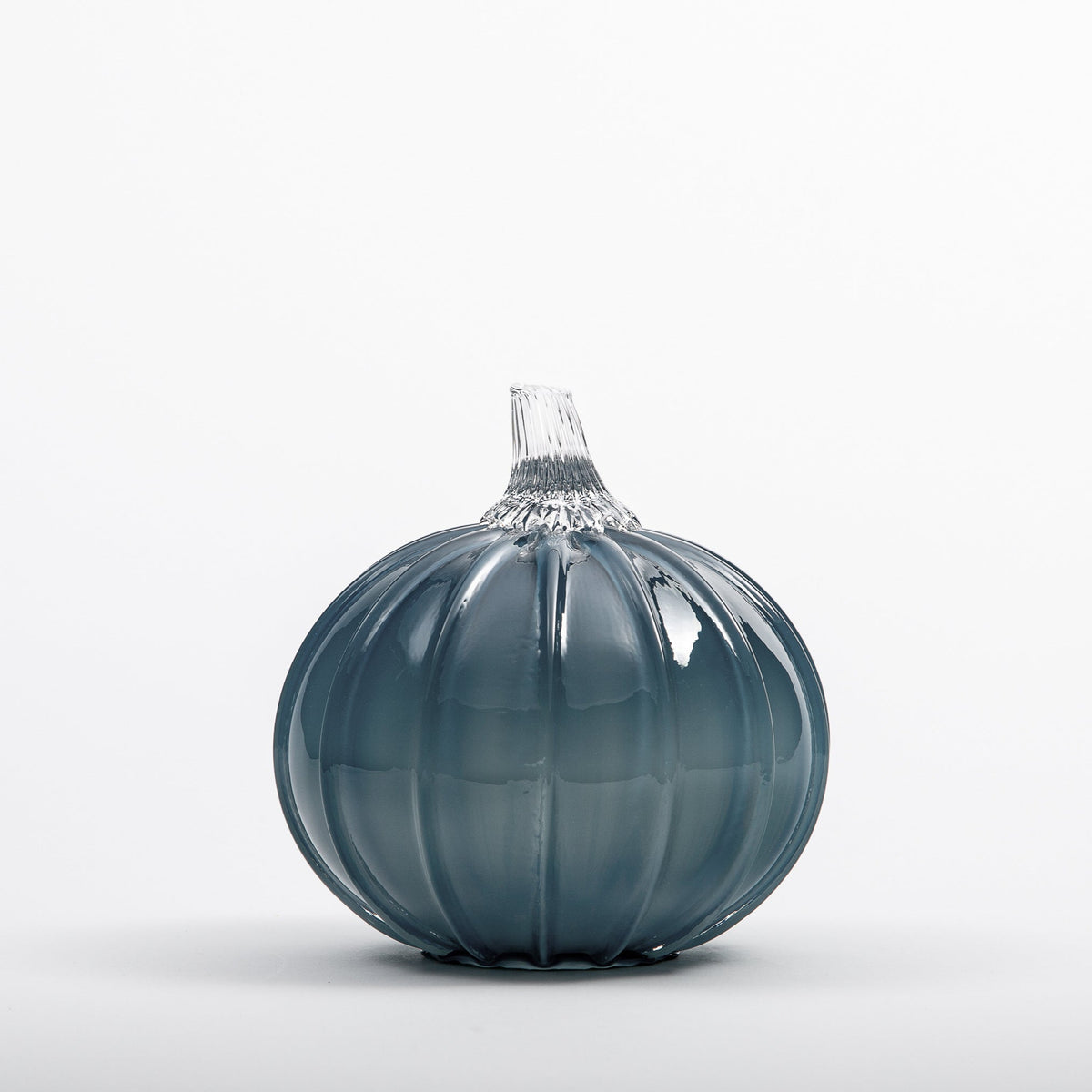 Cerulean Glass Pumpkin w/Tealight