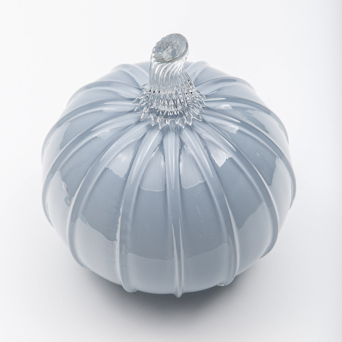 Periwinkle Glass Pumpkin w/Tealight