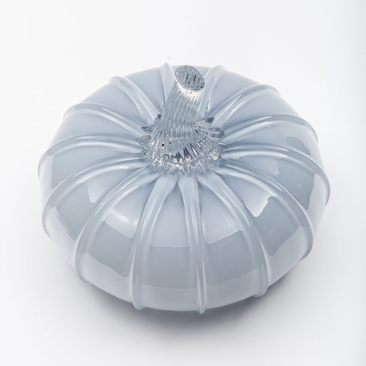 Periwinkle Glass Pumpkin w/Tealight
