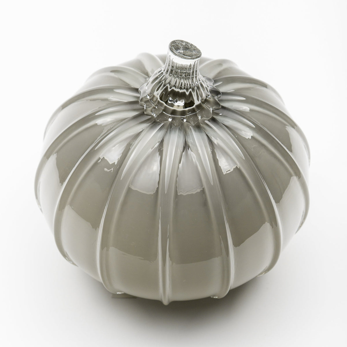 Overcast Glass Pumpkin w/Tealight