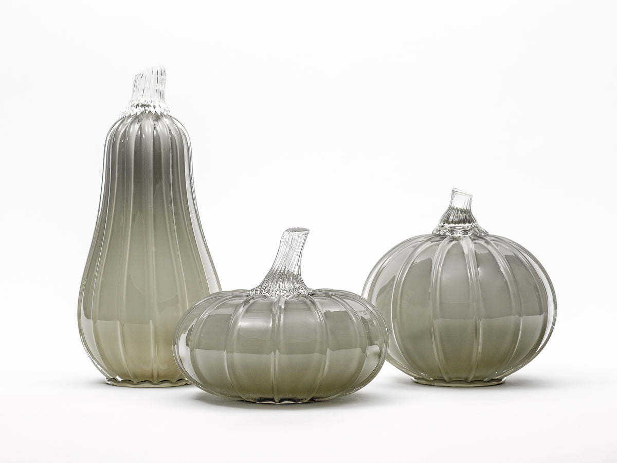 Overcast Glass Pumpkin w/Tealight