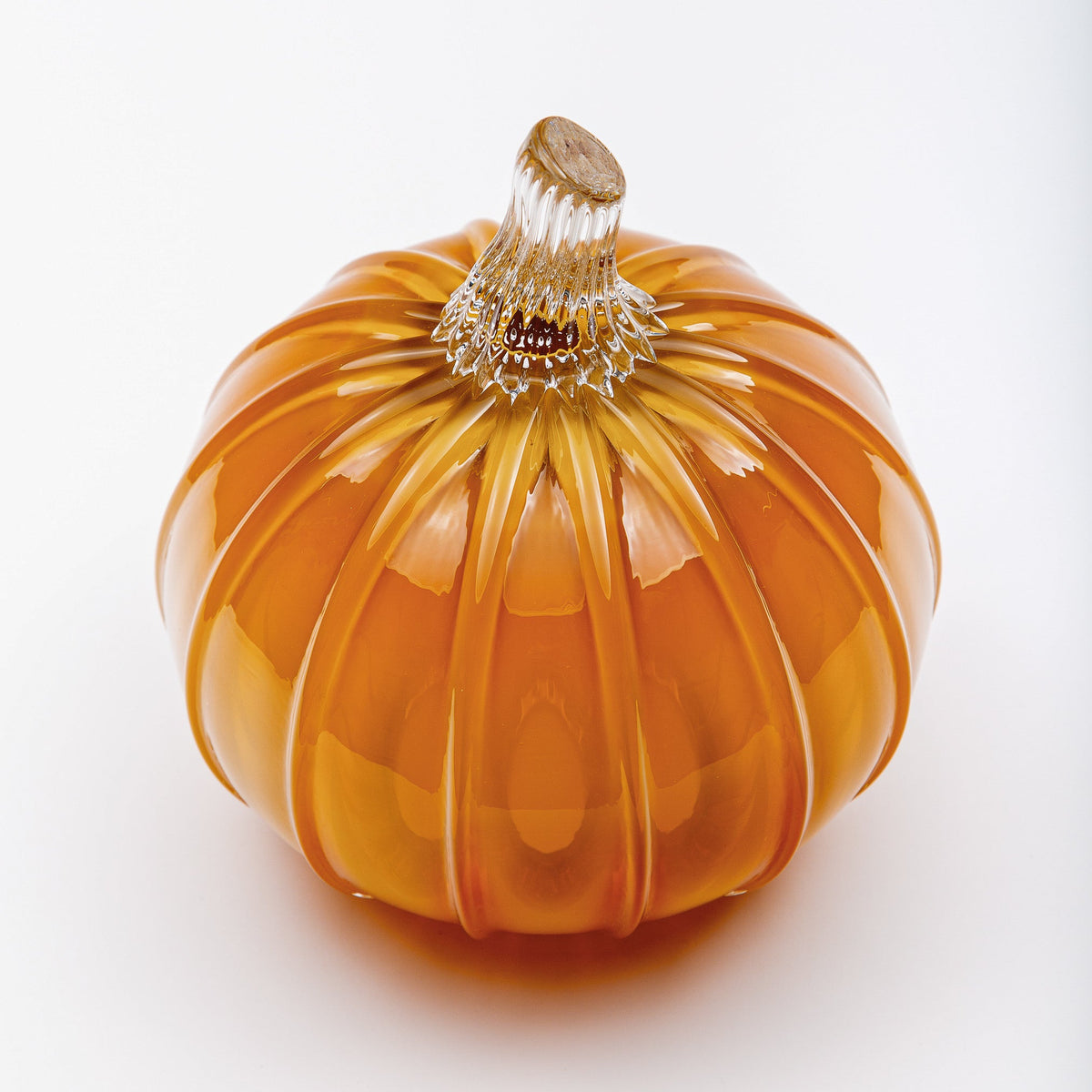 Golden Hour Glass Pumpkin w/Tealight