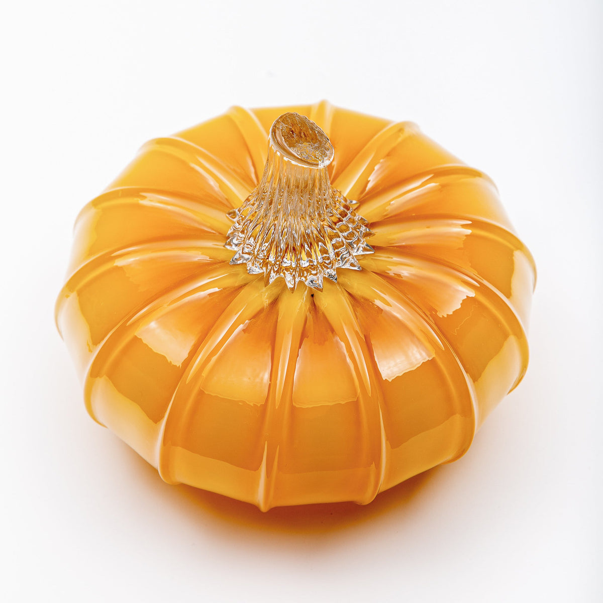 Golden Hour Glass Pumpkin w/Tealight