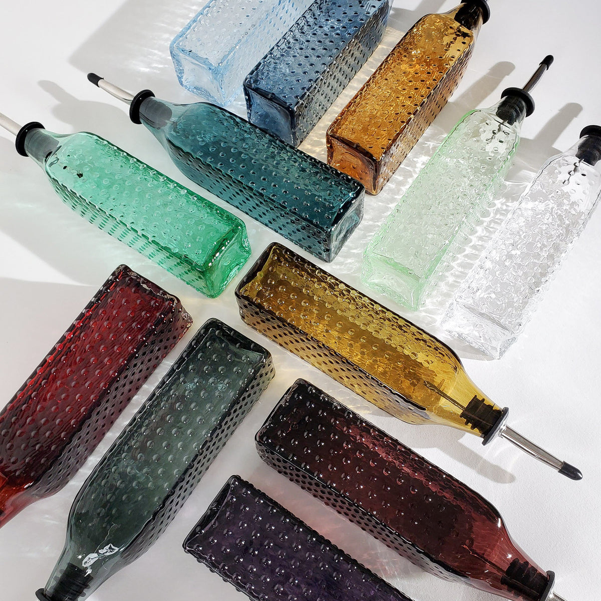 Bordeaux Hobnail Handblown Bottle