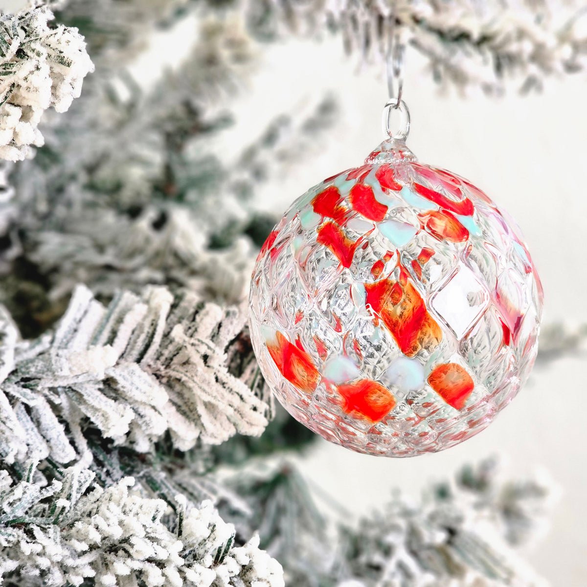 Candy Cane Handblown Glass Ornament