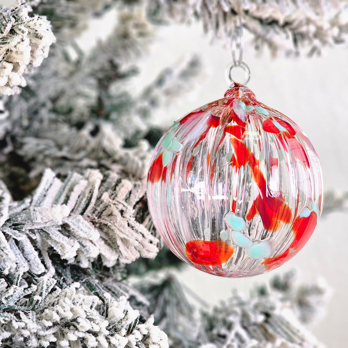 Candy Cane Handblown Glass Ornament