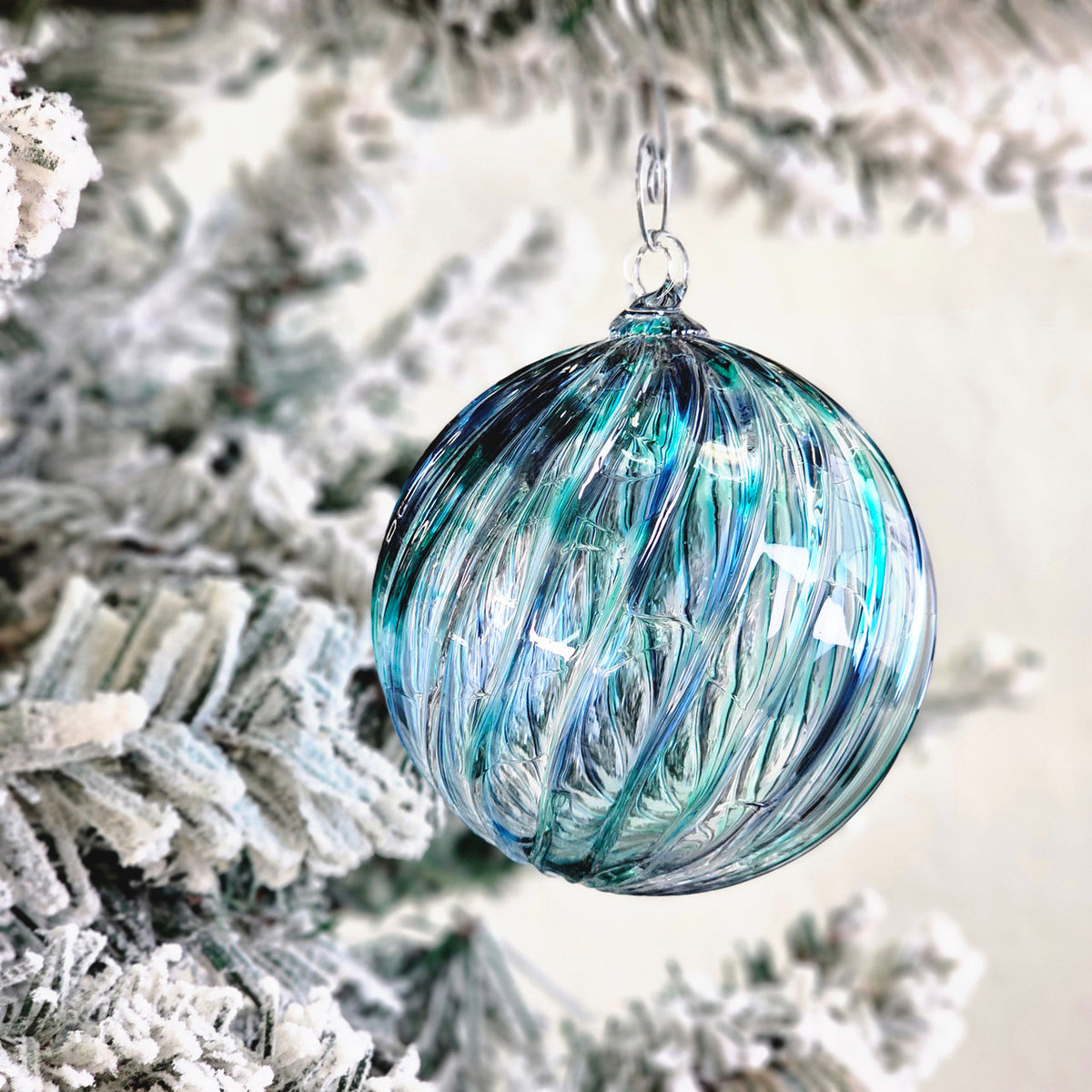 Blue Spruce Handblown Glass Ornament
