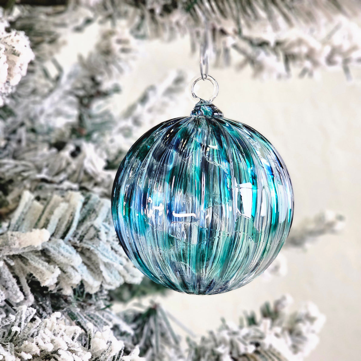 Blue Spruce Handblown Glass Ornament