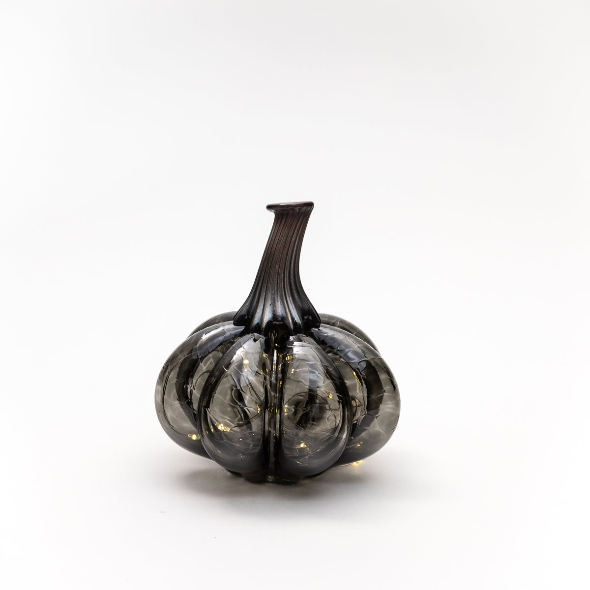 Raven Glass Pumpkin w/Tealight