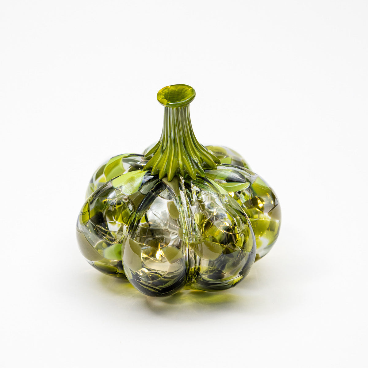 Fern &amp; Vine | Mini Organic | Handblown Glass Pumpkin