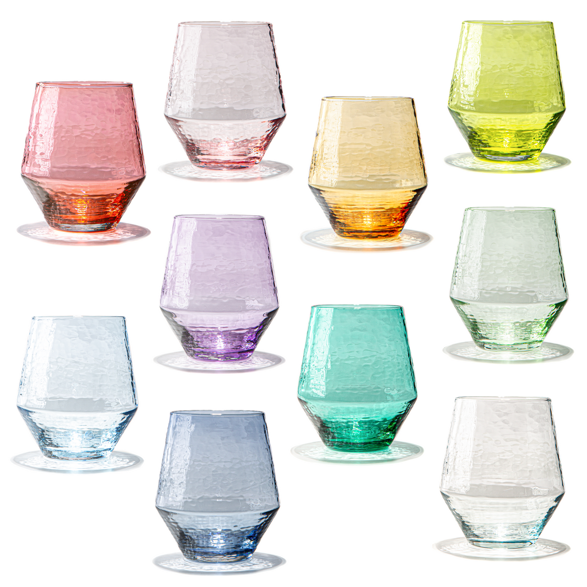 BIG BOW Set of 10 | Sparkling Stemless Glassware