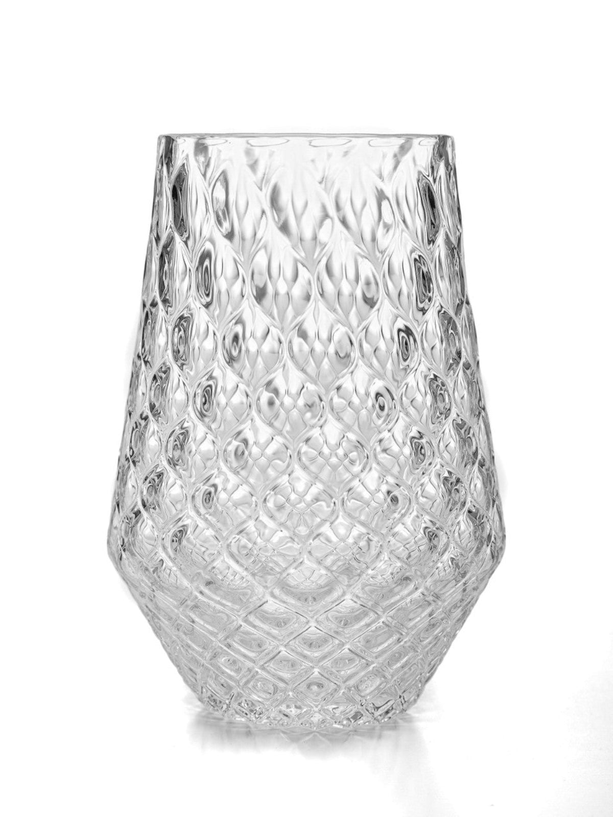 Clear Diamond Cut Tulip Tumbler