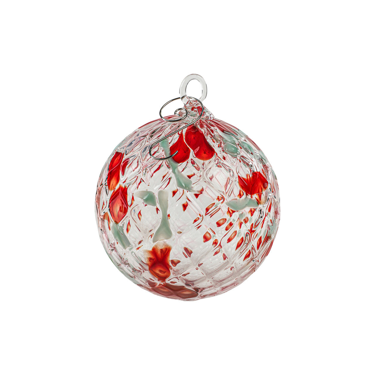 Sea Green Flurry Set of Six Handblown Glass Ornaments
