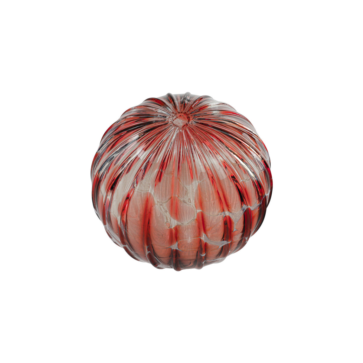 Cranberry Snow Flurry Handblown Glass Ornament