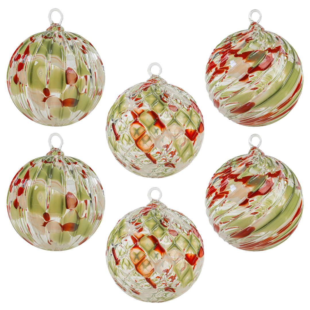 Cypress &amp; Cranberry Handblown Glass Ornament