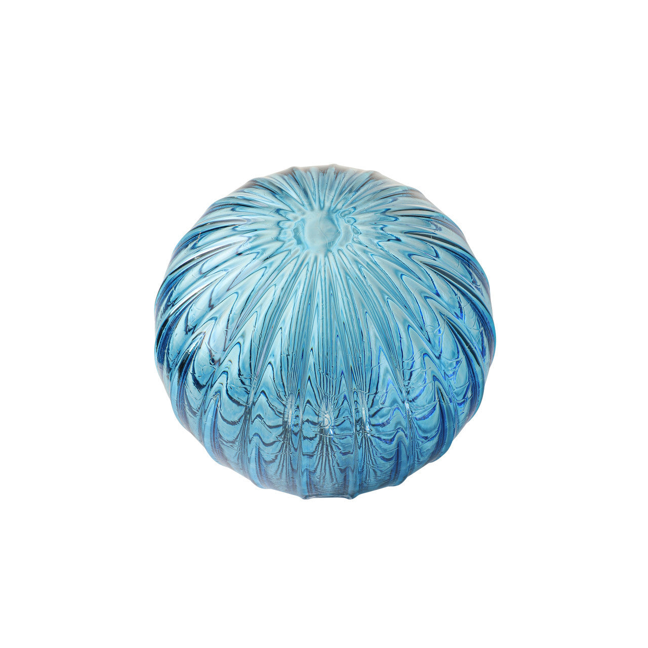 Aqua Diamond Pattern Handblown Glass Ornament