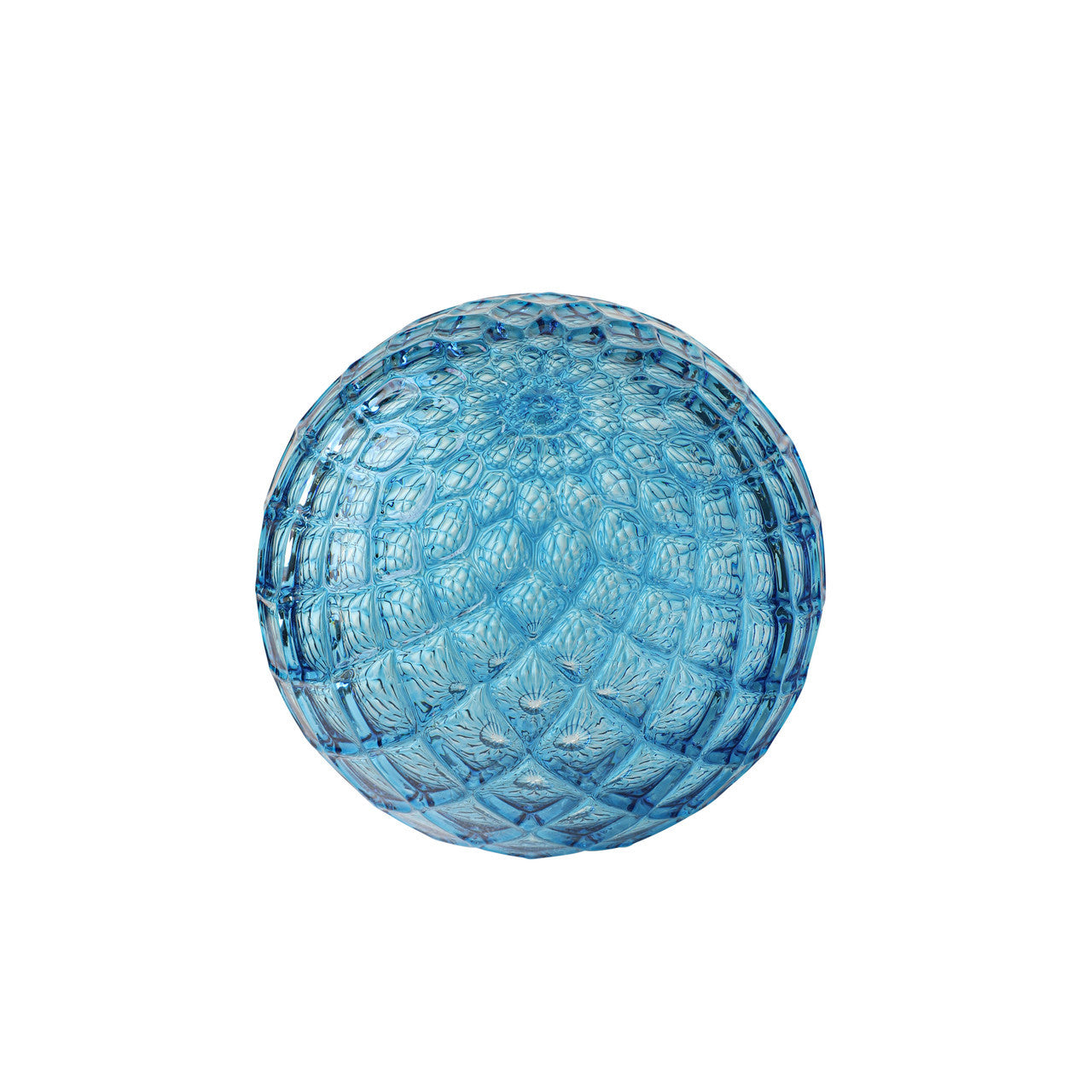 Aqua Diamond Pattern Handblown Glass Ornament