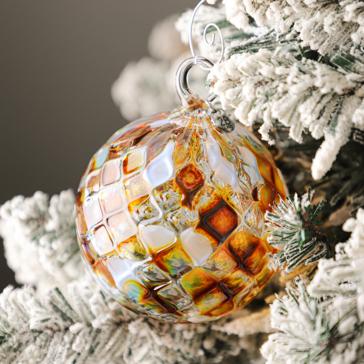 Fall Into Winter Handblown Glass Ornament