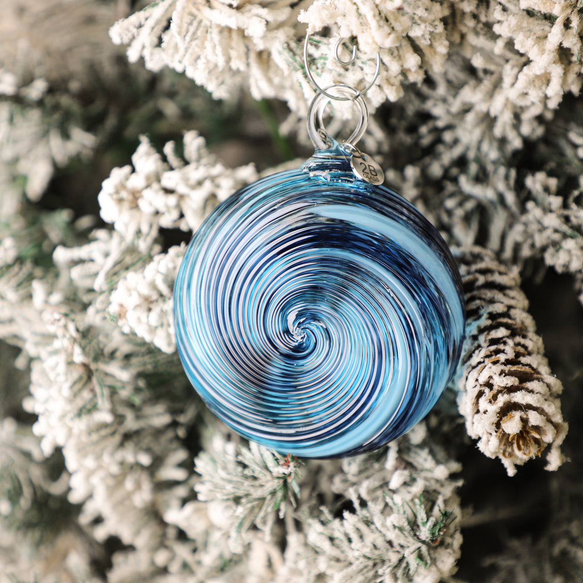 Polar Ice Cap Handblown Glass Ornament