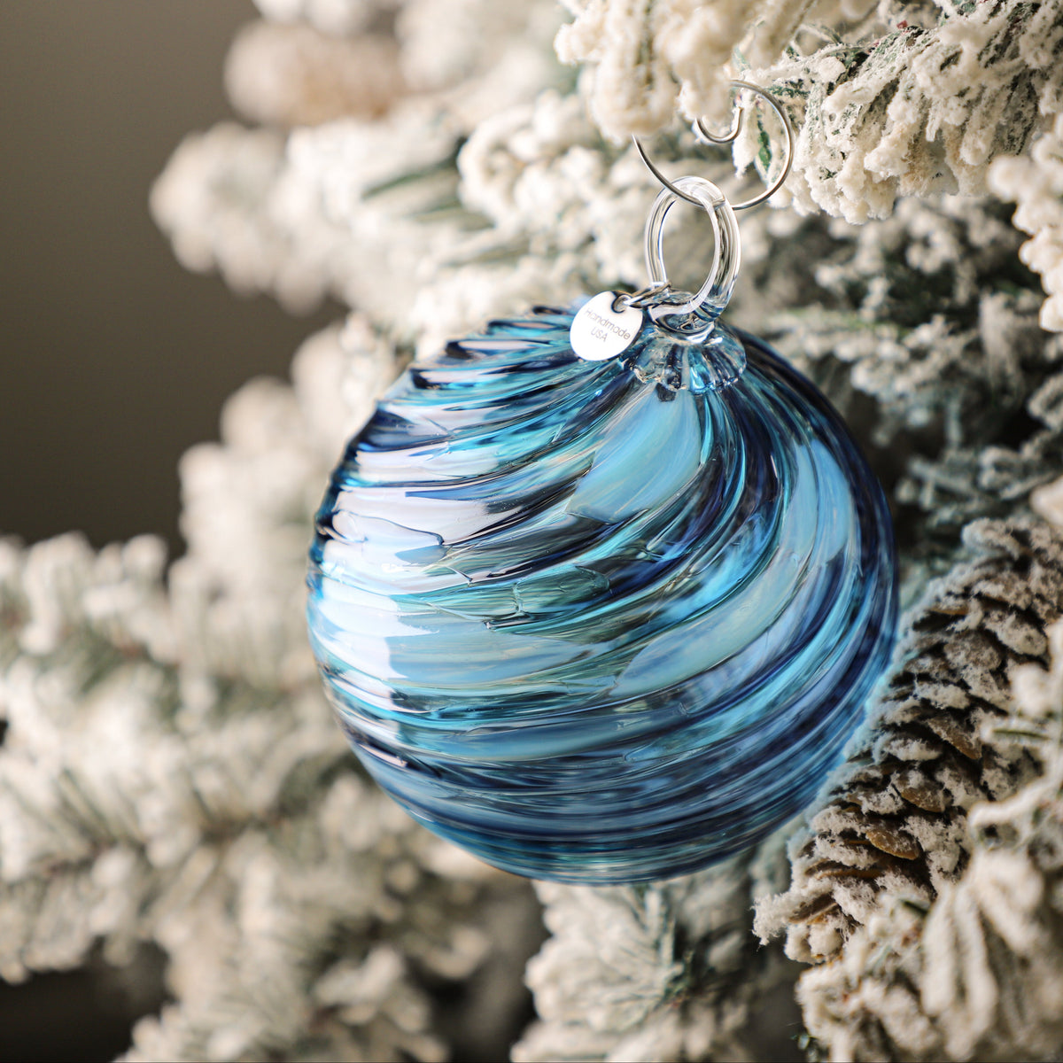 Polar Ice Cap Handblown Glass Ornament