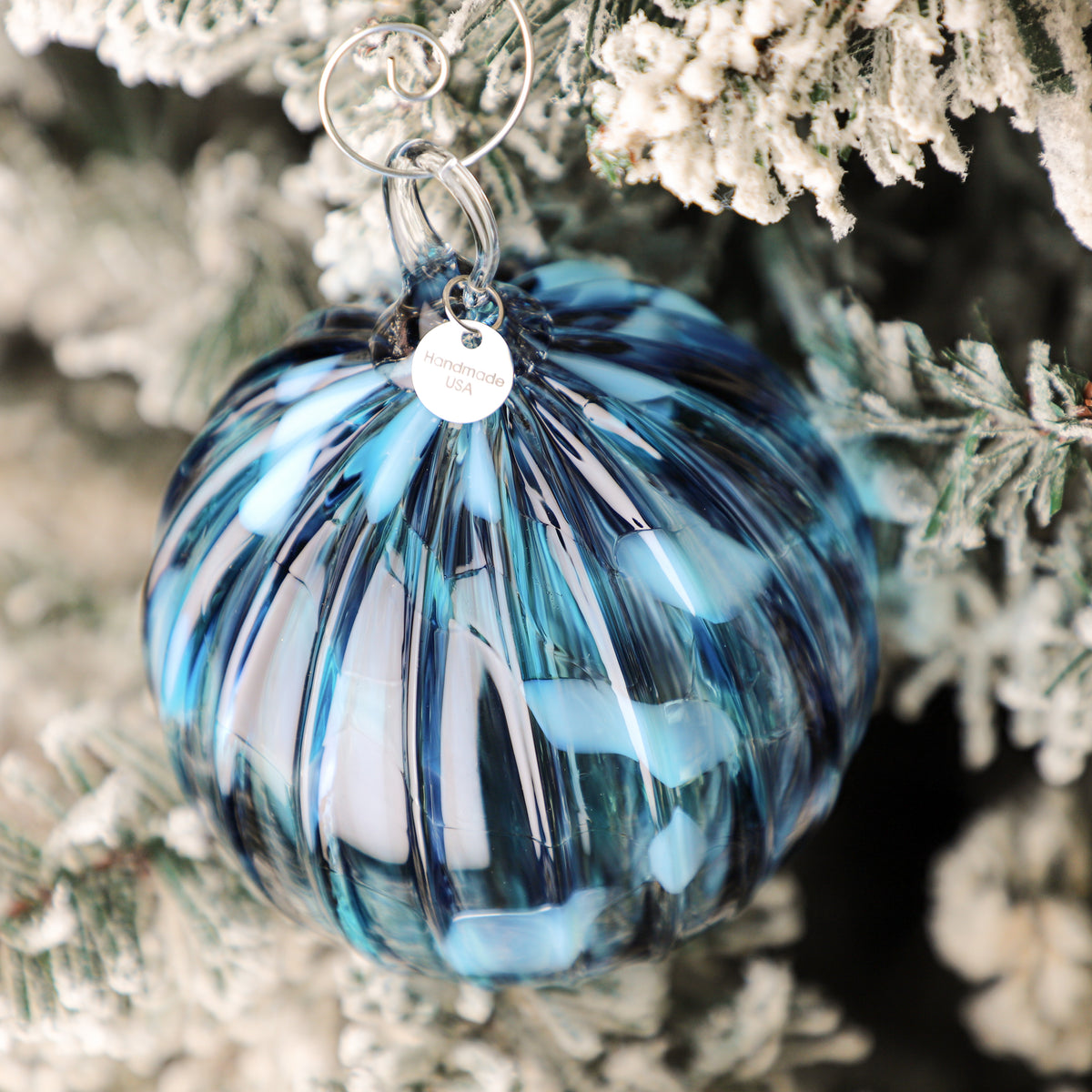 Polar Ice Cap Handblown Glass Ornament