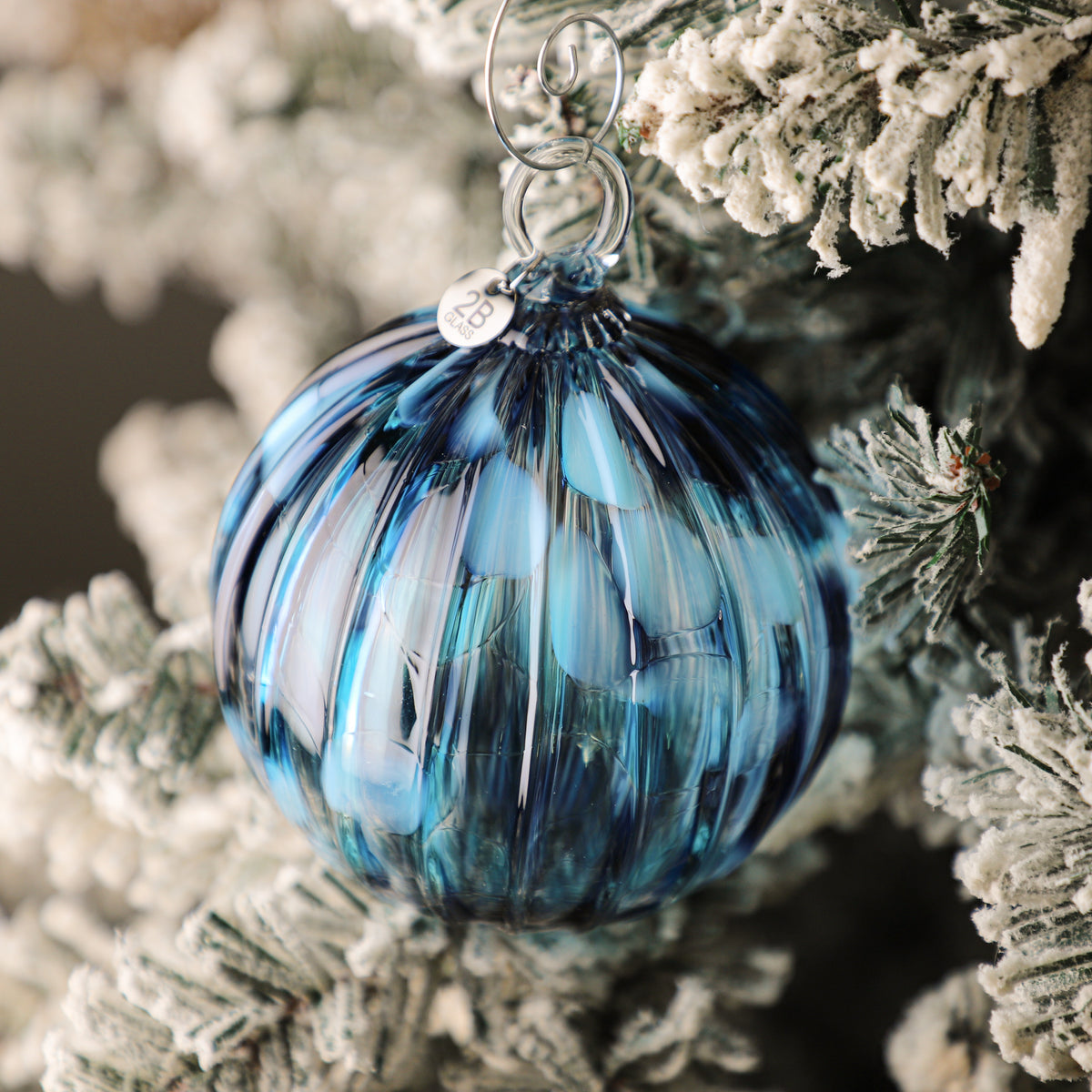 Polar Ice Cap Handblown Glass Ornament