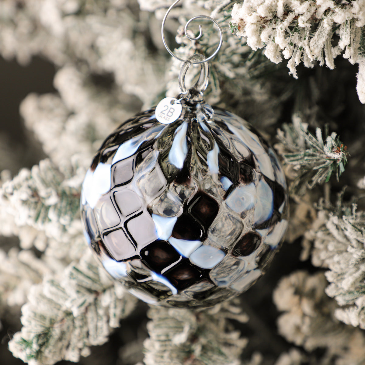 Onyx & Opal Handblown Glass Ornament