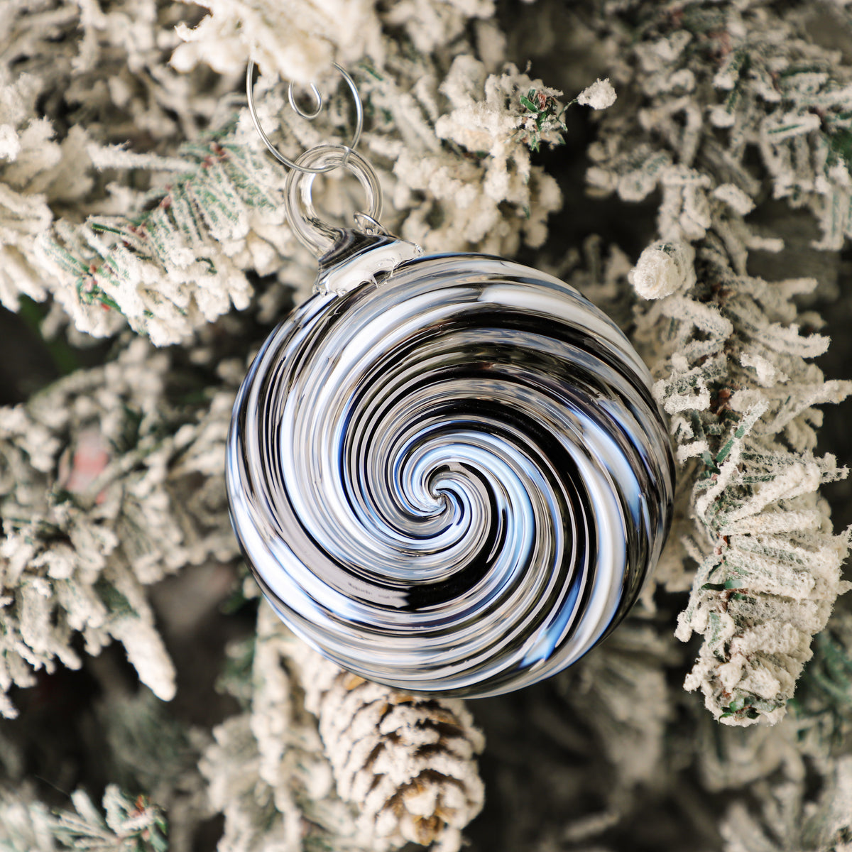 Onyx & Opal Handblown Glass Ornament