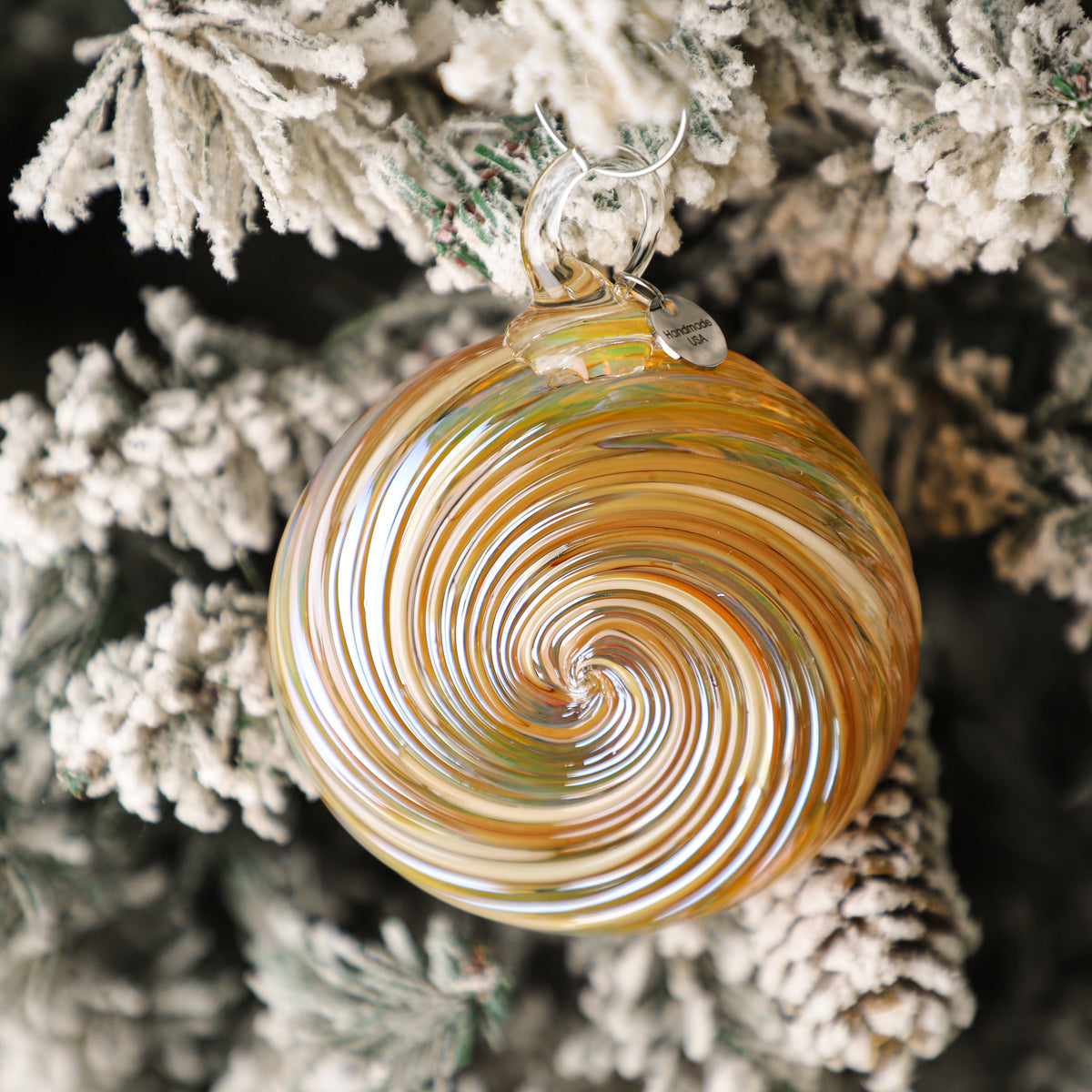 Glazed Coffee Crumble Handblown Glass Ornament
