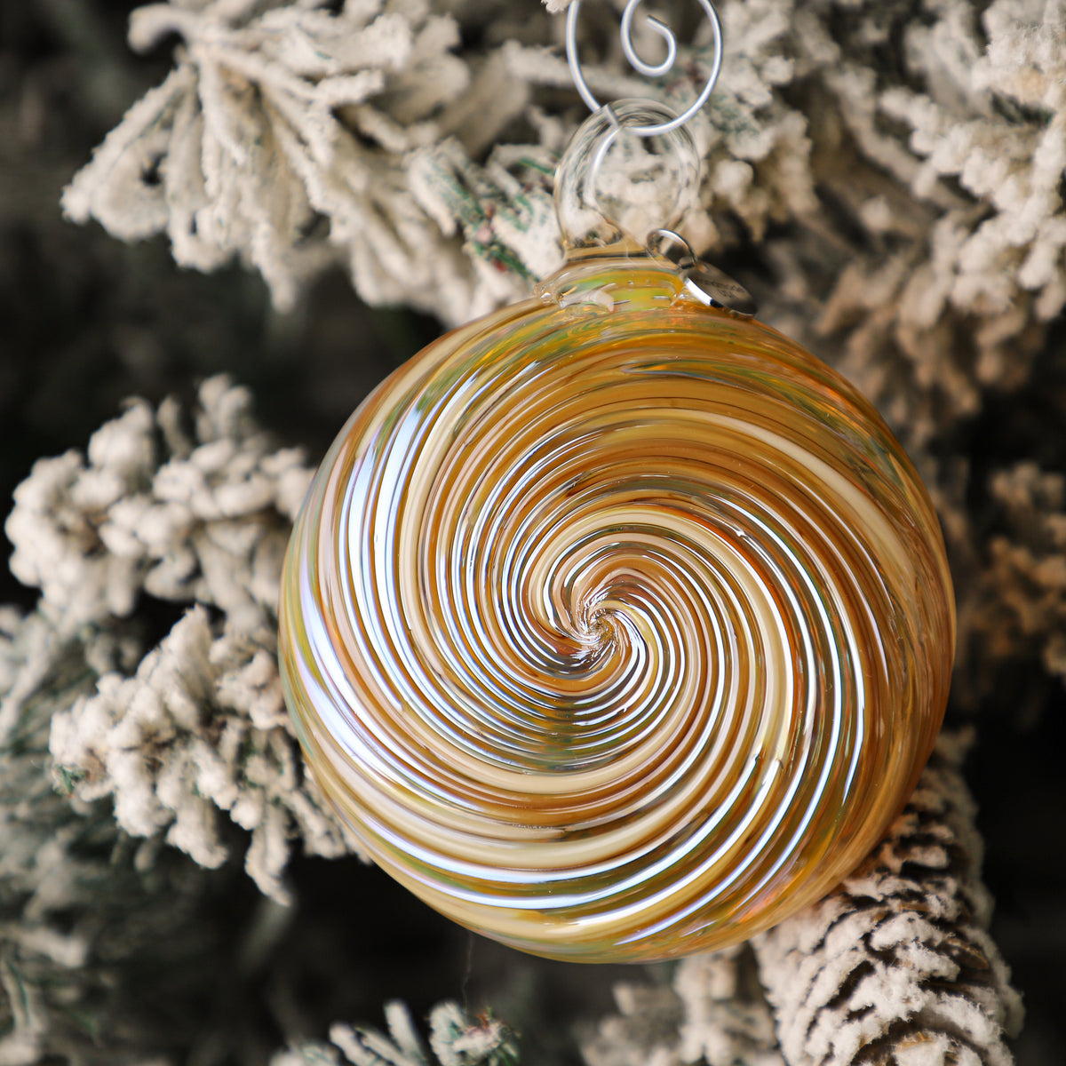 Glazed Coffee Crumble Handblown Glass Ornament