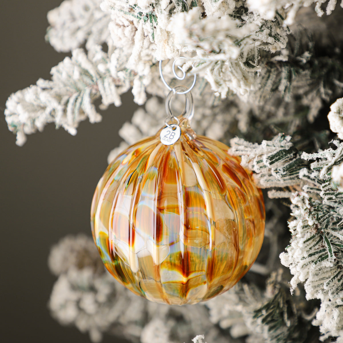 Glazed Coffee Crumble Handblown Glass Ornament