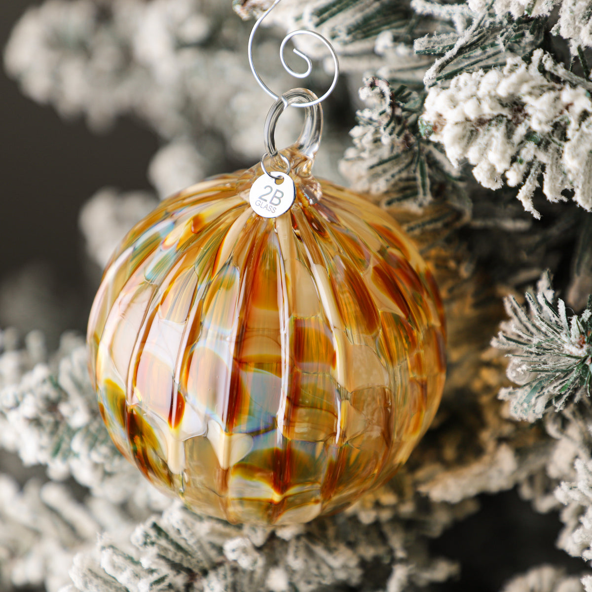 Glazed Coffee Crumble Handblown Glass Ornament