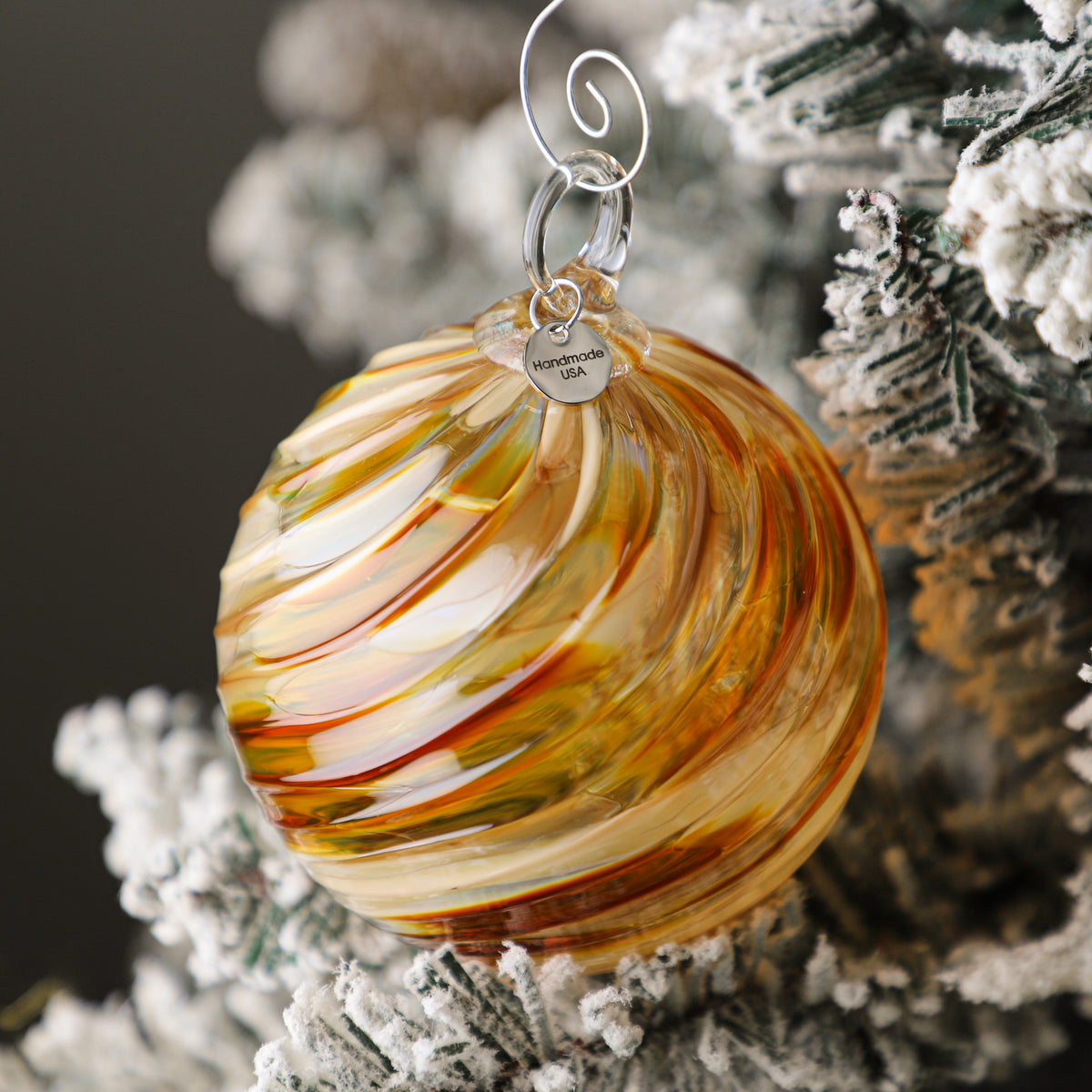 Glazed Coffee Crumble Handblown Glass Ornament