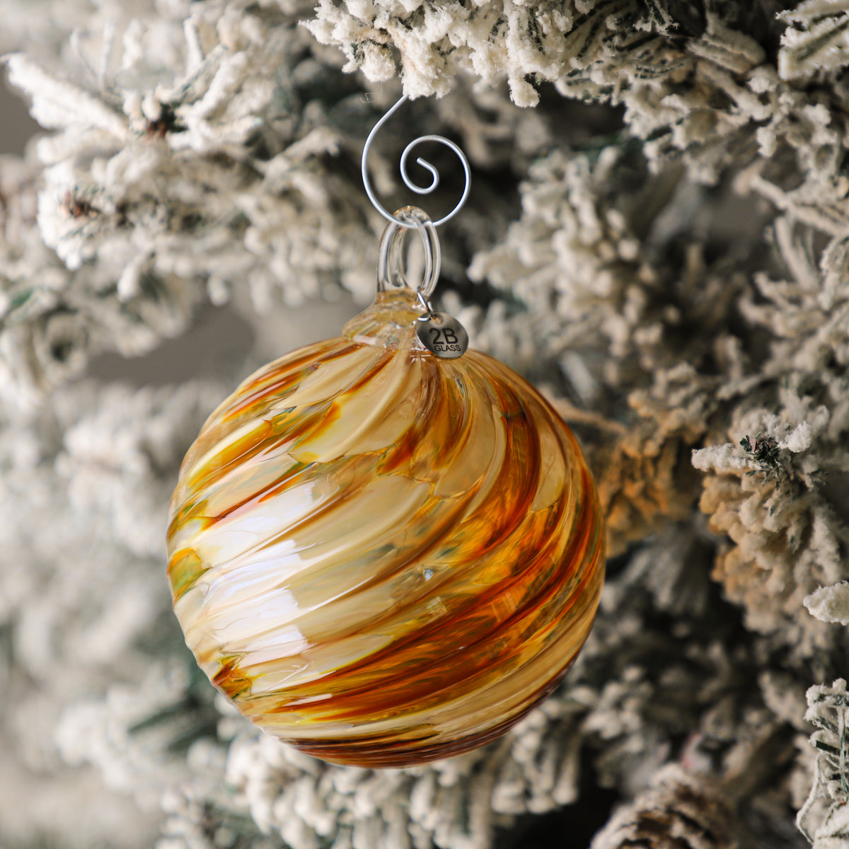 Glazed Coffee Crumble Handblown Glass Ornament