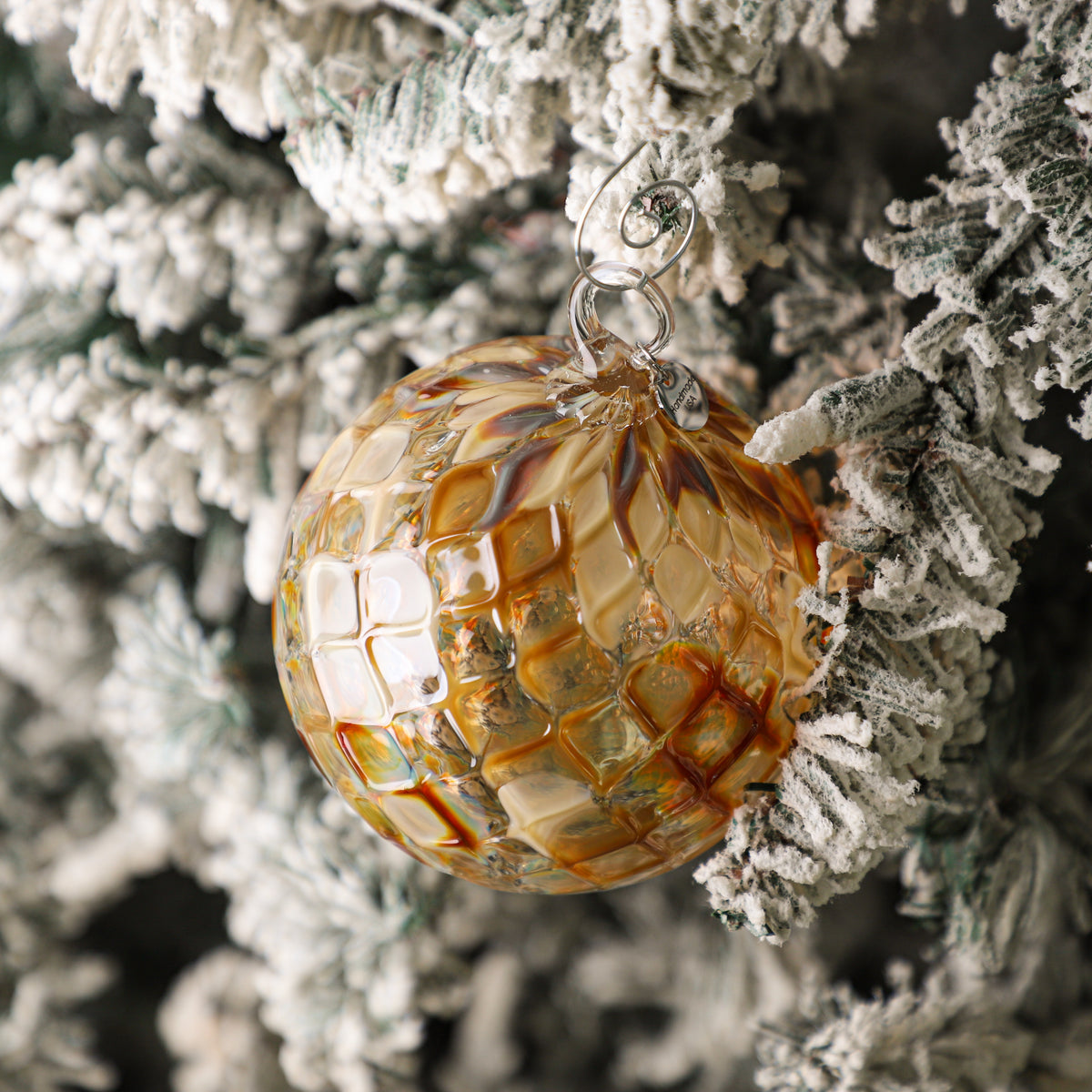 Glazed Coffee Crumble Handblown Glass Ornament